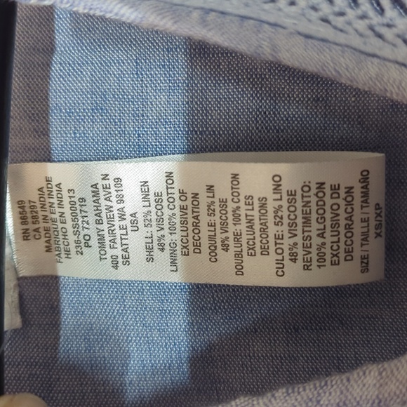 NWT Tommy Bahama St. Lucia Linen-Blend Split Neck Dress - Picture 8 of 16